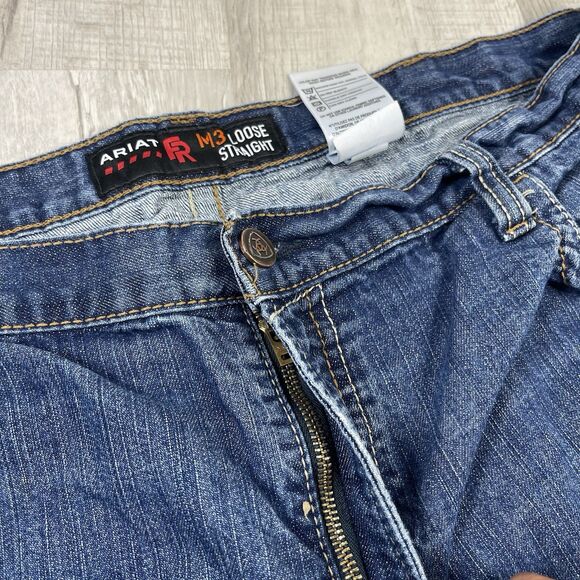 Ariat FR Jeans Mens 44X34 Blue M3 Loose Straight Denim Work Pants CAT 2 X - Picture 7 of 13
